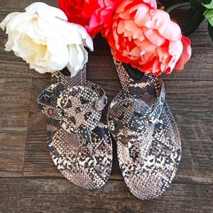 🌸Medallion Sandals- Dark Snakeskin